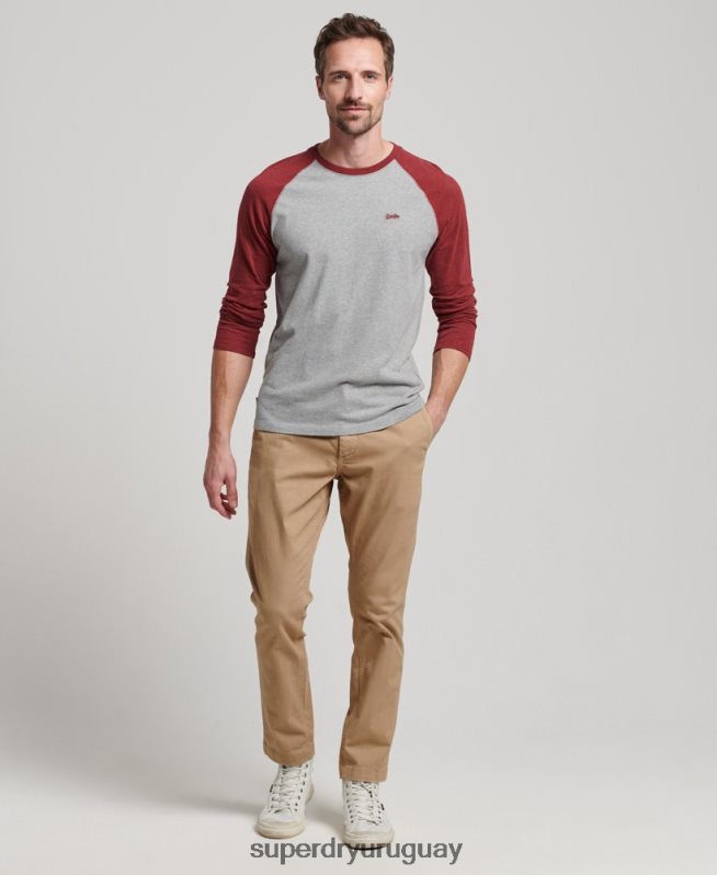 uy Superdry hombres pantalones chinos slim oficiales beige DT2N8Z91 ropa