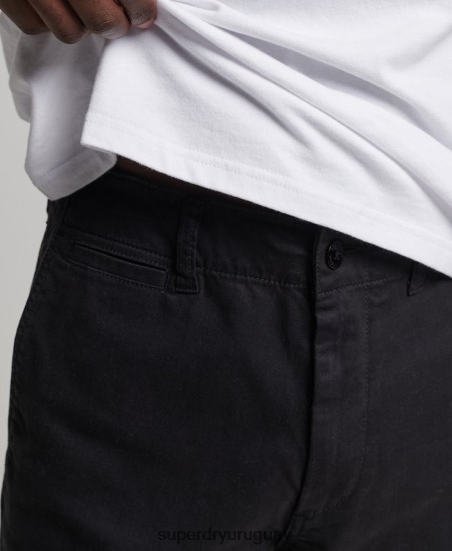 uy Superdry hombres pantalones chinos slim oficiales gris oscuro DT2N8Z6488 ropa
