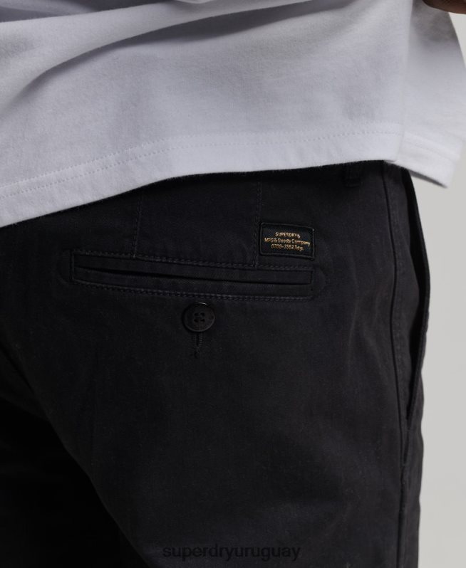 uy Superdry hombres pantalones chinos slim oficiales gris oscuro DT2N8Z6488 ropa