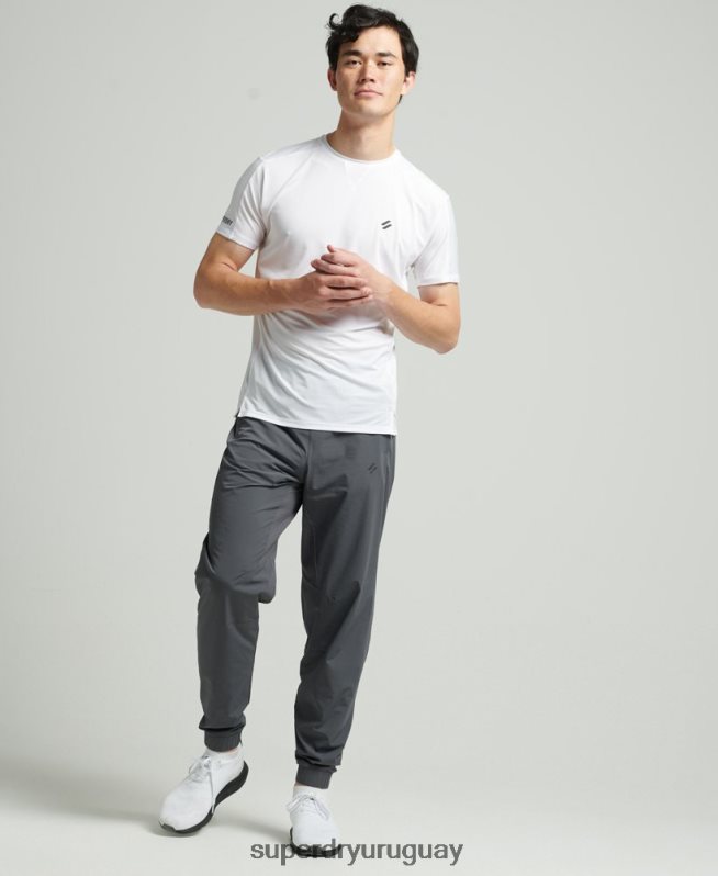 uy Superdry hombres pantalones de chándal tejidos elásticos gris oscuro DT2N8Z5402 ropa