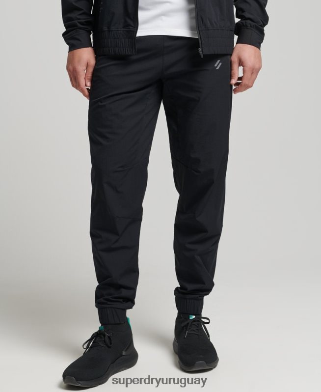 uy Superdry hombres pantalones de chándal tejidos elásticos negro DT2N8Z5387 ropa
