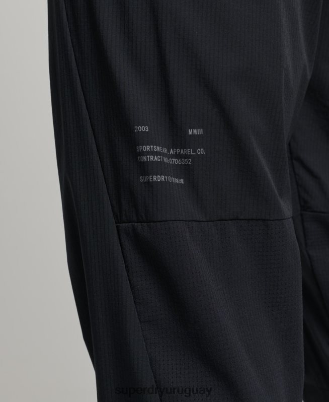 uy Superdry hombres pantalones de chándal tejidos elásticos negro DT2N8Z5387 ropa