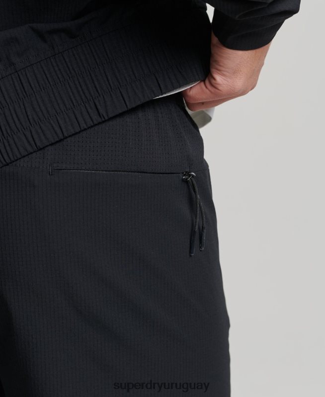 uy Superdry hombres pantalones de chándal tejidos elásticos negro DT2N8Z5387 ropa