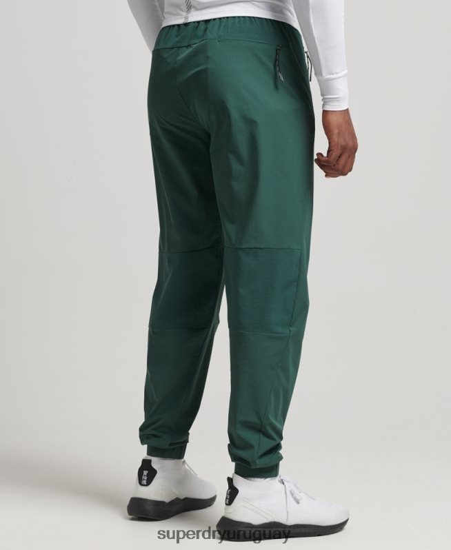 uy Superdry hombres pantalones de chándal tejidos elásticos verde DT2N8Z5382 ropa