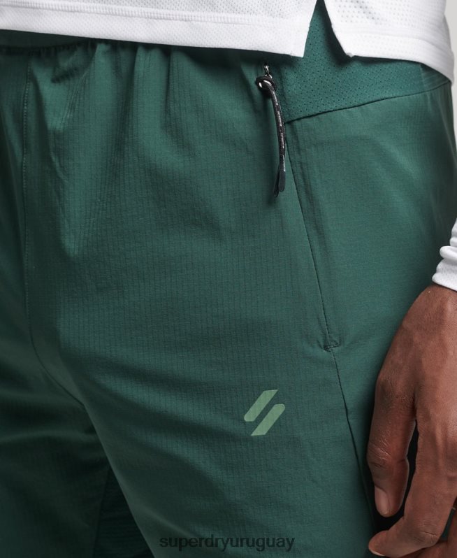uy Superdry hombres pantalones de chándal tejidos elásticos verde DT2N8Z5382 ropa