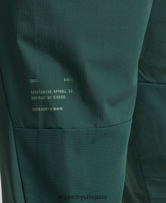uy Superdry hombres pantalones de chándal tejidos elásticos verde DT2N8Z5382 ropa