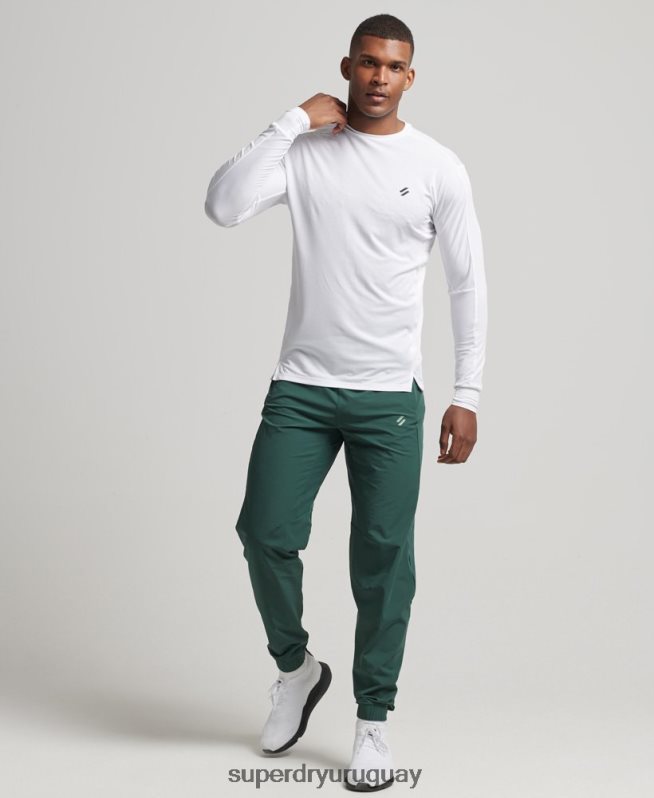 uy Superdry hombres pantalones de chándal tejidos elásticos verde DT2N8Z5382 ropa