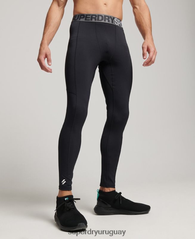 uy Superdry hombres leggins ajustados de cuerpo entero negro DT2N8Z1420 ropa