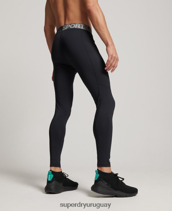 uy Superdry hombres leggins ajustados de cuerpo entero negro DT2N8Z1420 ropa