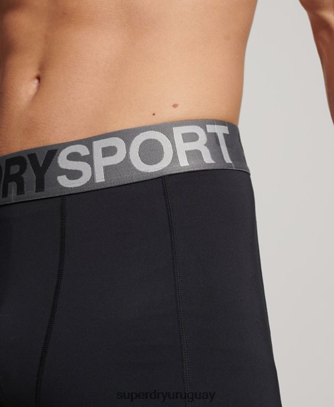 uy Superdry hombres leggins ajustados de cuerpo entero negro DT2N8Z1420 ropa