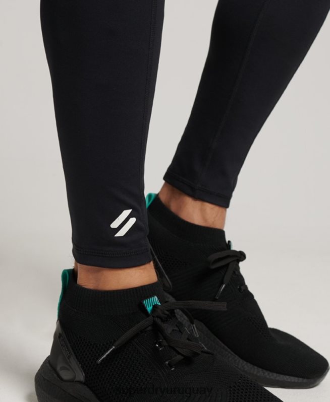 uy Superdry hombres leggins ajustados de cuerpo entero negro DT2N8Z1420 ropa