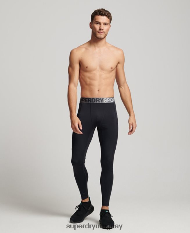 uy Superdry hombres leggins ajustados de cuerpo entero negro DT2N8Z1420 ropa