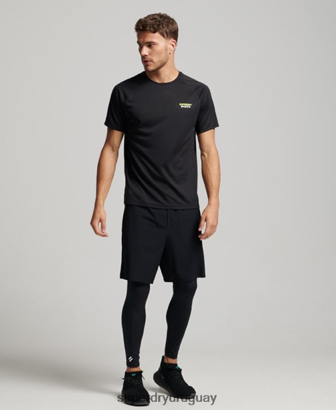 uy Superdry hombres leggins ajustados de cuerpo entero negro DT2N8Z1420 ropa