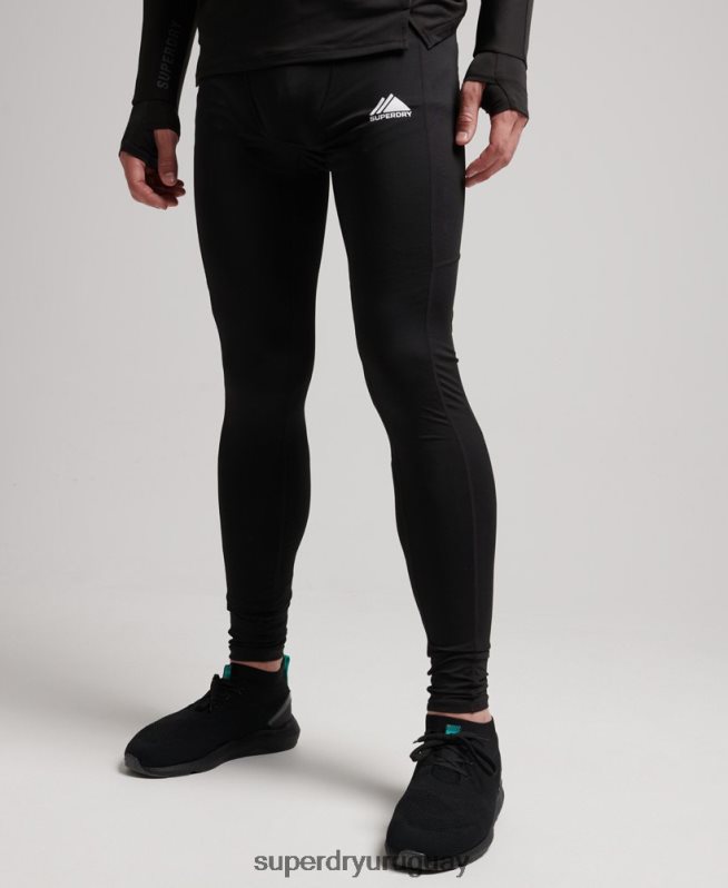 uy Superdry hombres leggins de capa base negro DT2N8Z1374 ropa