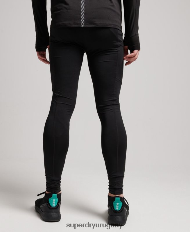uy Superdry hombres leggins de capa base negro DT2N8Z1374 ropa