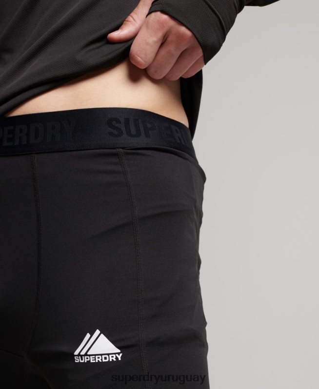 uy Superdry hombres leggins de capa base negro DT2N8Z1374 ropa