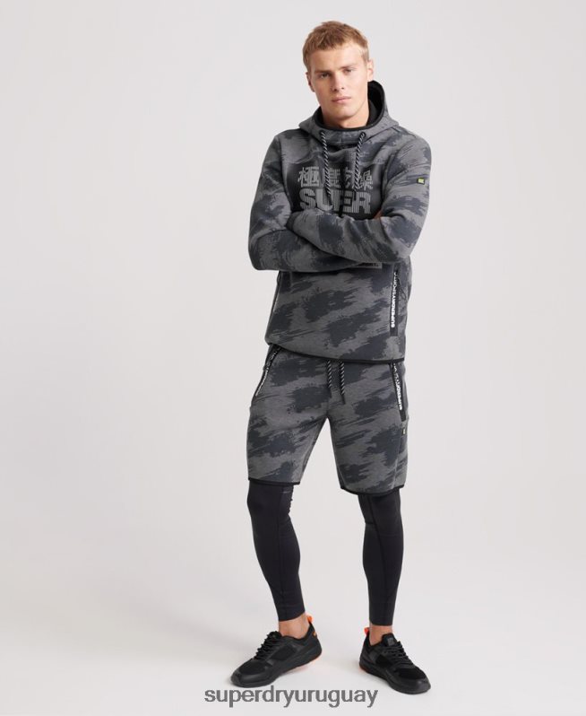 uy Superdry hombres leggins de compresión de rendimiento flocado negro DT2N8Z1441 ropa