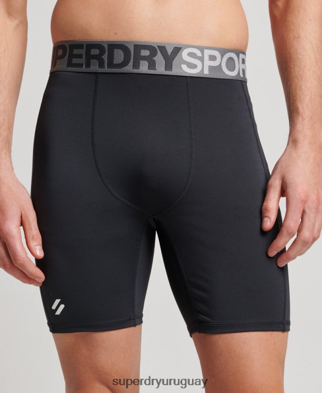 uy Superdry hombres pantalones cortos ajustados negro DT2N8Z303 ropa