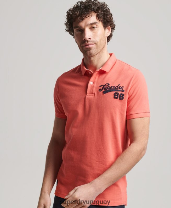 uy Superdry hombres playera tipo polo Superstate rosa DT2N8Z68 ropa