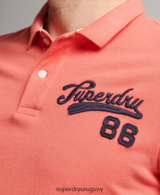 uy Superdry hombres playera tipo polo Superstate rosa DT2N8Z68 ropa