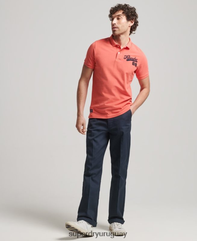 uy Superdry hombres playera tipo polo Superstate rosa DT2N8Z68 ropa