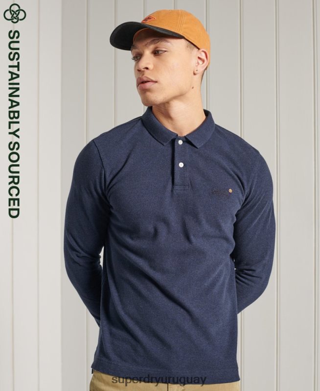 uy Superdry hombres polo clásico de piqué de algodón orgánico Armada DT2N8Z6492 ropa