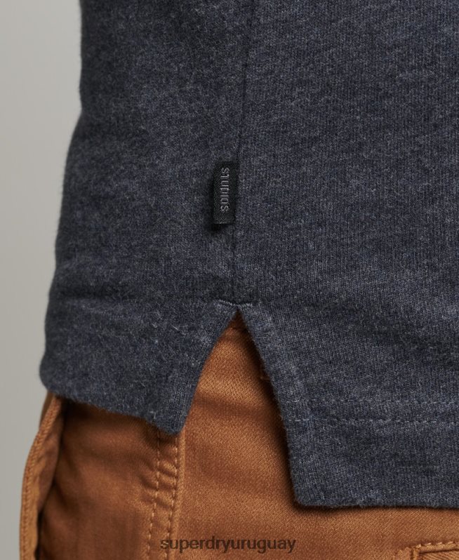 uy Superdry hombres polo de punto de algodón de manga larga Armada DT2N8Z6448 ropa