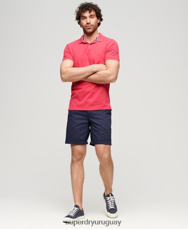 uy Superdry hombres polo destruido rosa DT2N8Z37 ropa