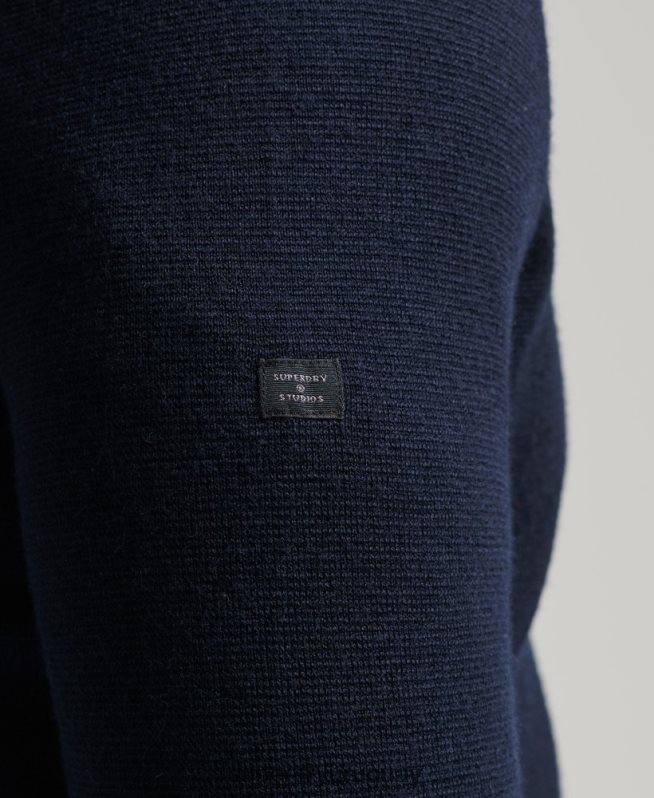 uy Superdry hombres cárdigan de punto con cremallera en merino Armada DT2N8Z1317 ropa