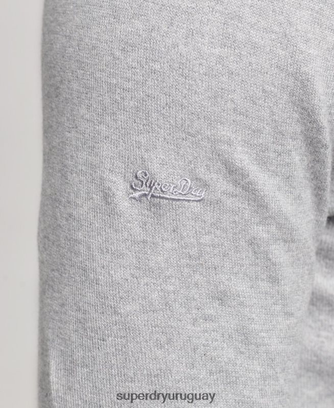 uy Superdry hombres jersey con cuello redondo de cashmere y algodón orgánico gris DT2N8Z1240 ropa