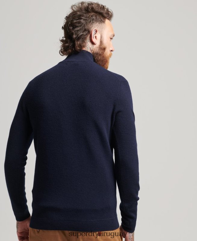 uy Superdry hombres jersey con cuello tunecino de lana merino studios Armada DT2N8Z1266 ropa