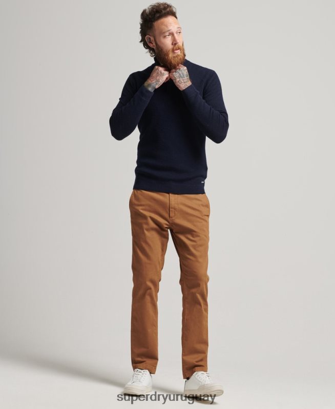 uy Superdry hombres jersey con cuello tunecino de lana merino studios Armada DT2N8Z1266 ropa
