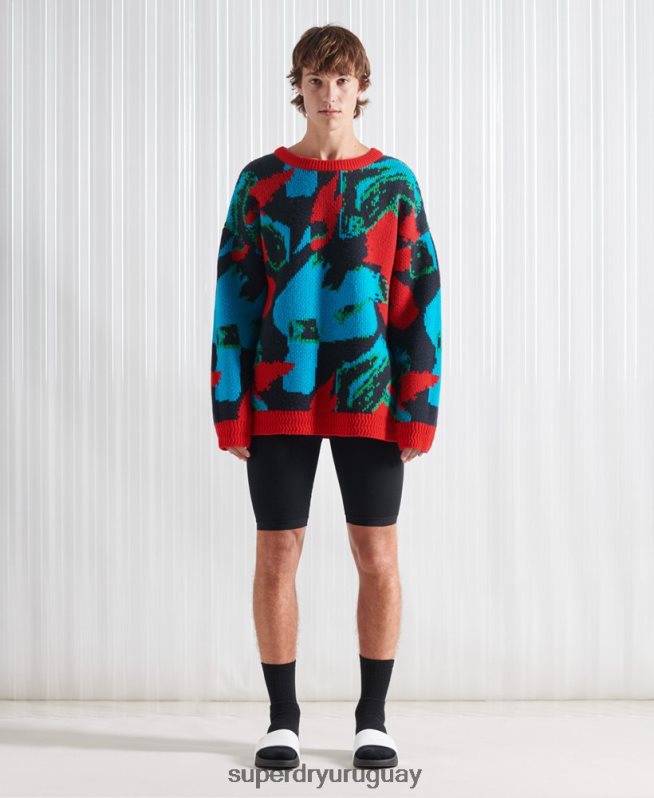 uy Superdry hombres jersey de camuflaje de fútbol sdx de edición limitada multi DT2N8Z5350 ropa