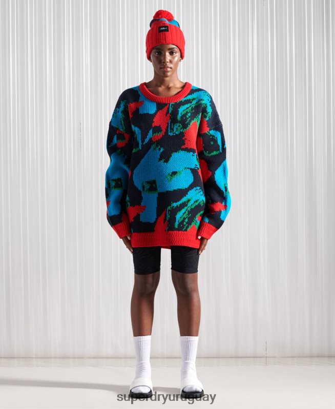 uy Superdry hombres jersey de camuflaje de fútbol sdx de edición limitada multi DT2N8Z5350 ropa
