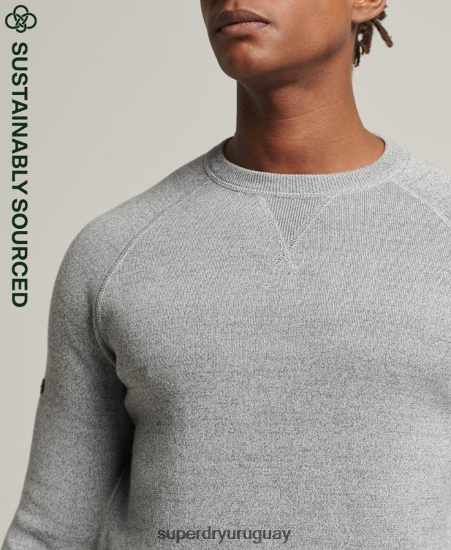 uy Superdry hombres jersey de cuello alto de Studios Essential gris DT2N8Z5330 ropa