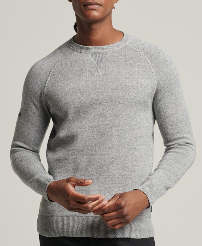 uy Superdry hombres jersey de cuello alto de Studios Essential gris DT2N8Z5330 ropa