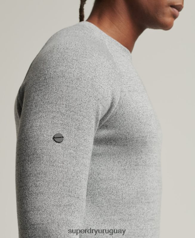 uy Superdry hombres jersey de cuello alto de Studios Essential gris DT2N8Z5330 ropa