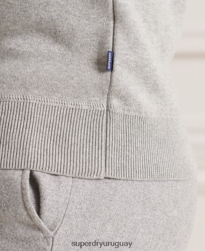 uy Superdry hombres jersey de cuello alto de Studios Essential gris claro DT2N8Z5293 ropa