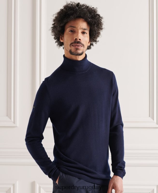 uy Superdry hombres jersey de lana merina con cuello vuelto Armada DT2N8Z1346 ropa