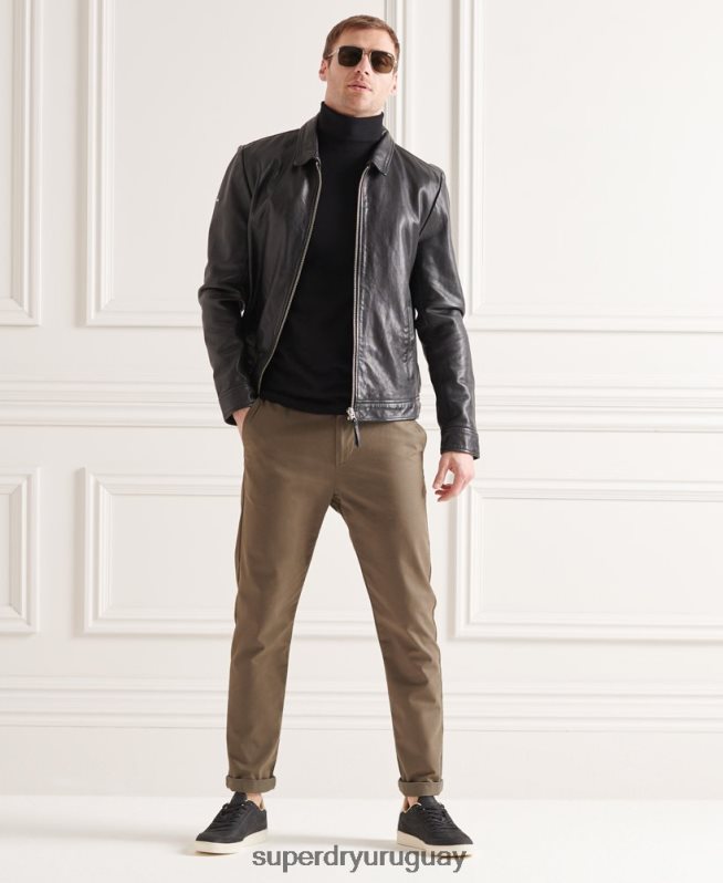 uy Superdry hombres jersey de lana merina con cuello vuelto negro DT2N8Z1332 ropa
