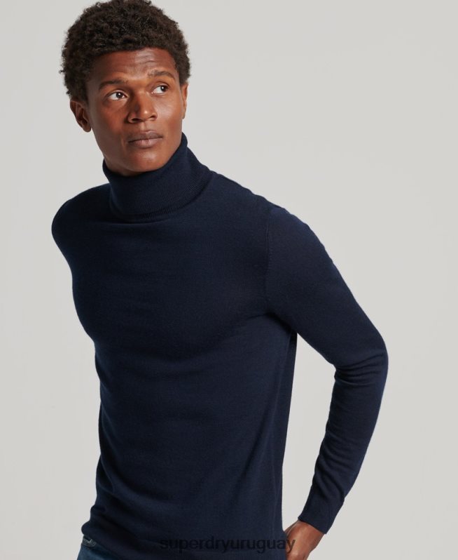 uy Superdry hombres jersey de merino con cuello vuelto Armada DT2N8Z1297 ropa