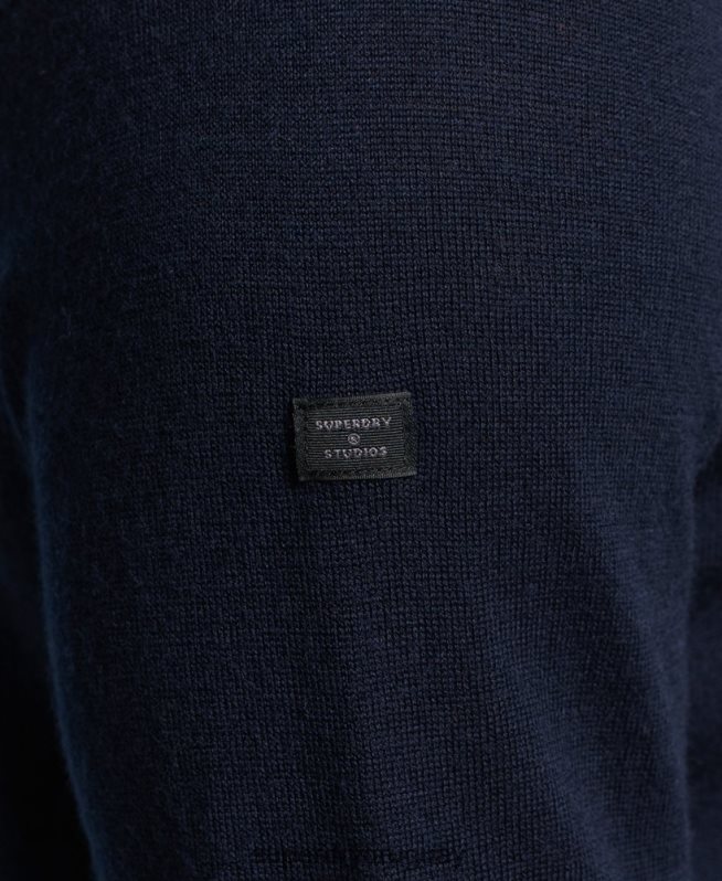 uy Superdry hombres jersey de merino con cuello vuelto Armada DT2N8Z1297 ropa