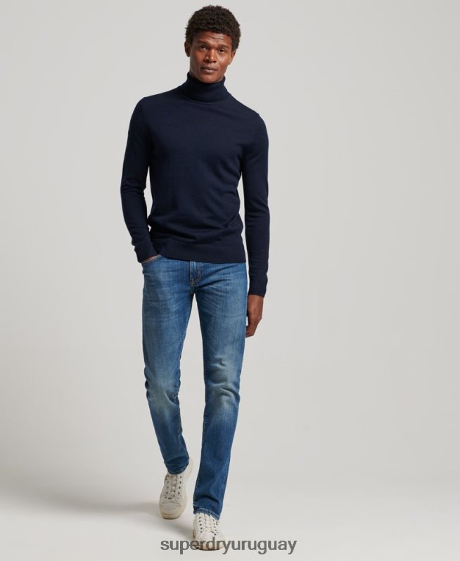 uy Superdry hombres jersey de merino con cuello vuelto Armada DT2N8Z1297 ropa