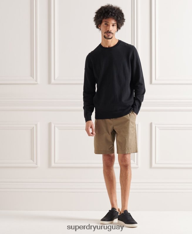 uy Superdry hombres jersey de punto de algodón negro DT2N8Z5338 ropa