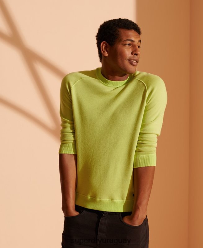 uy Superdry hombres jersey de punto reversible de edición limitada verde DT2N8Z5345 ropa