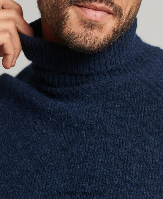 uy Superdry hombres jersey grueso de alpaca con cuello vuelto Armada DT2N8Z1262 ropa
