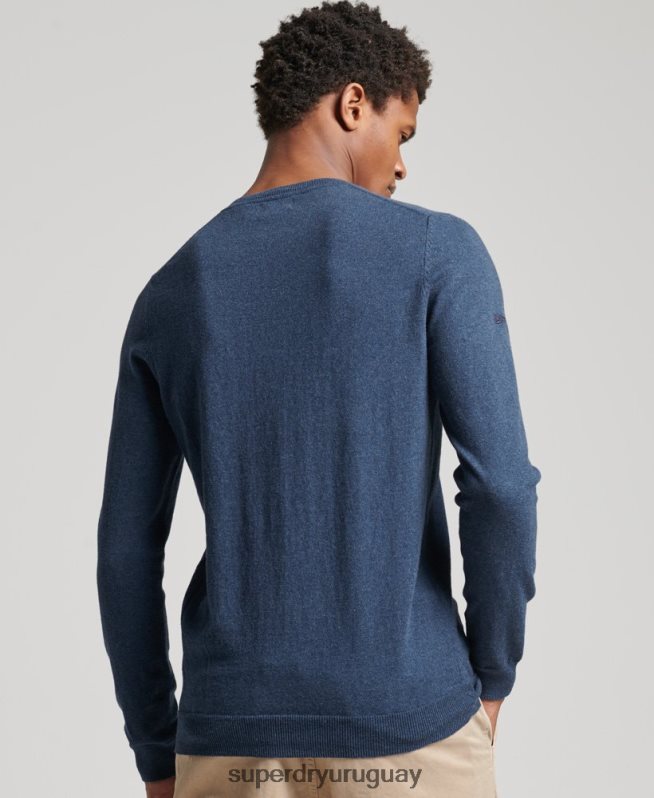 uy Superdry hombres jersey vintage de mezcla de cachemira y algodón orgánico azul DT2N8Z5248 ropa