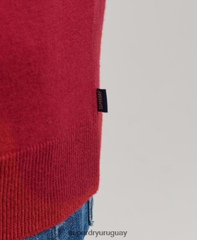 uy Superdry hombres jersey vintage de mezcla de cachemira y algodón orgánico rojo DT2N8Z5251 ropa