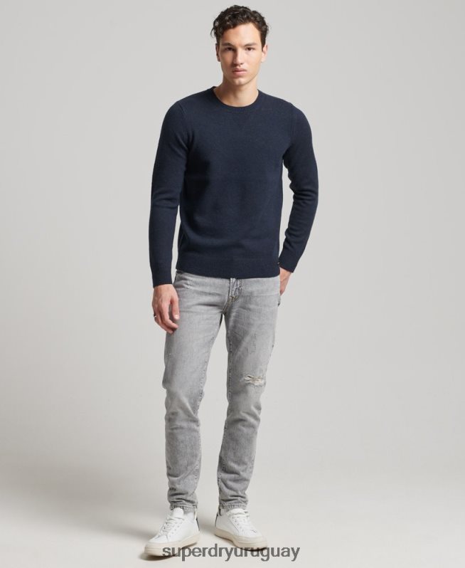 uy Superdry hombres suéter con cuello redondo de lana de cordero Armada DT2N8Z5279 ropa