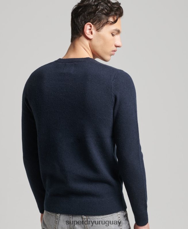 uy Superdry hombres suéter con cuello redondo de lana de cordero Armada DT2N8Z5279 ropa